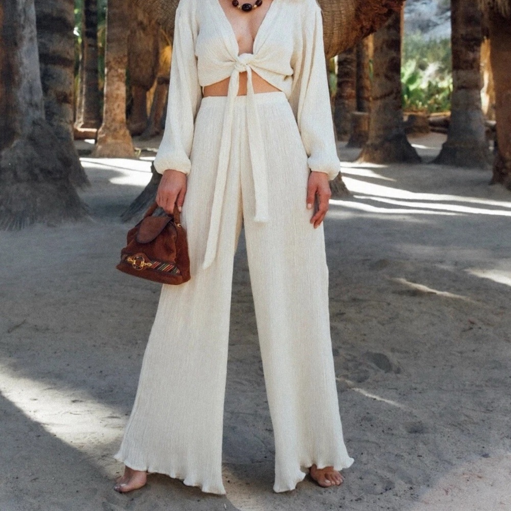 SAVANNAH MORROW Tayen Silk Wide Leg Pants
